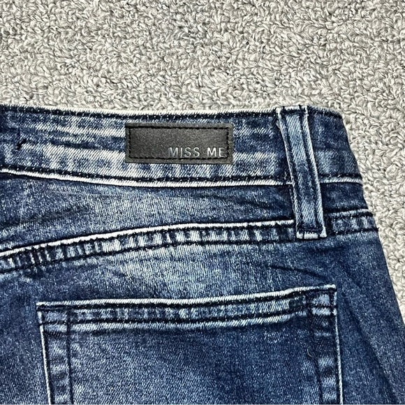 Miss Me Ankle Skinny Jeans Womens Size 26 Blue Studded Rhinestone Faded Denim - Picture 10 of 12